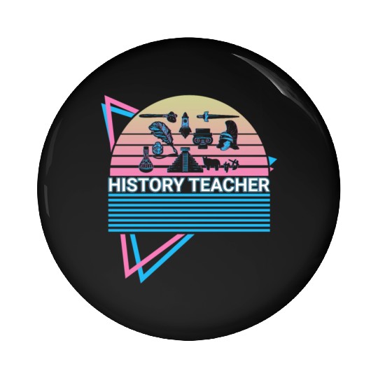 History Teacher Retro Pin Buttons