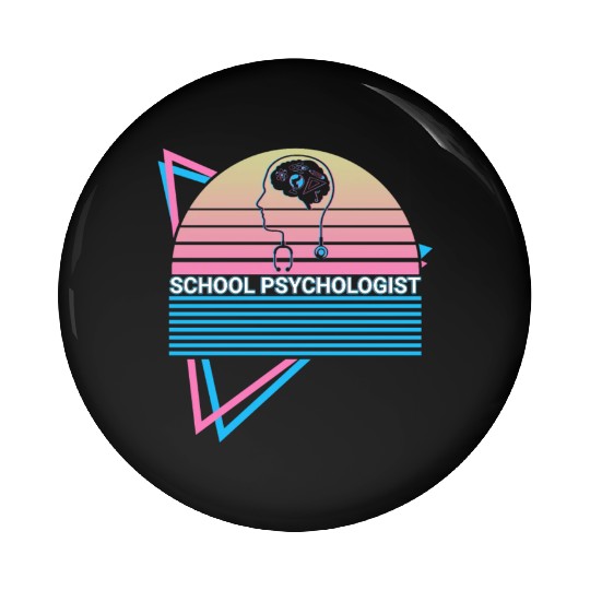 School Psychologist School Psychology Retro Pin Buttons