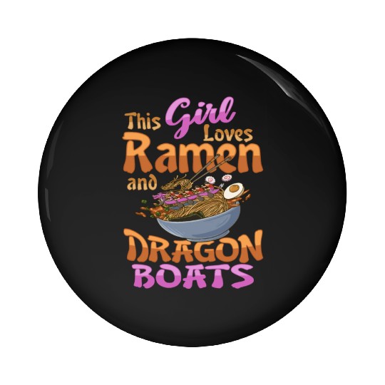 Ramen and Dragon Boat Racing Design for Dragon Pin Buttons
