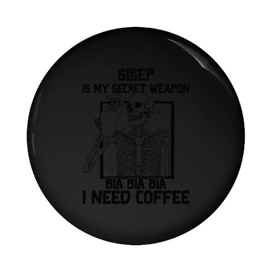 Skeleton Drinking Coffee Medical Student Pin Buttons