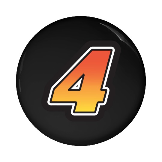 Number Four 4 Gradient Yellow Orange 3 Stroke Pin Buttons