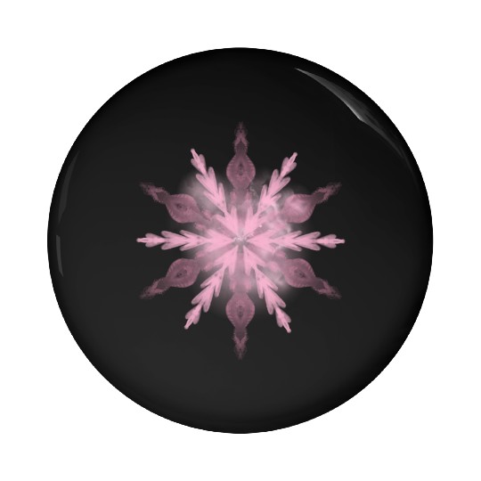 Pink snowflake Pin Buttons