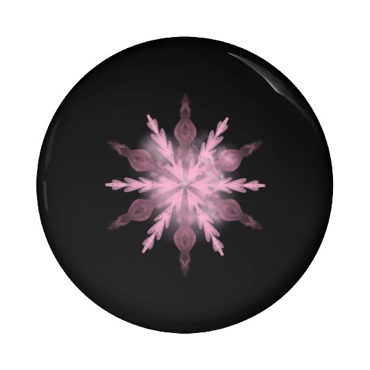 Pink snowflake Pin Buttons