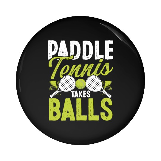 Paddle Tennis Player Match Paddle takes Balls Pin Buttons