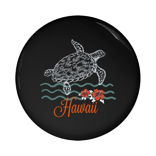 Hawaii Sea Turtle Hibiscus Flowers Souvenir Pin Buttons