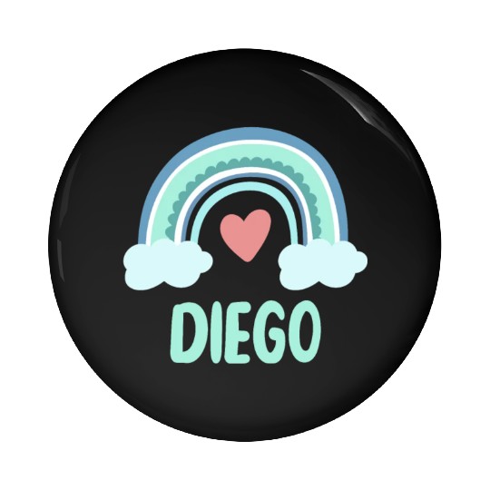 Diego Name Rainbow Baby Pin Buttons