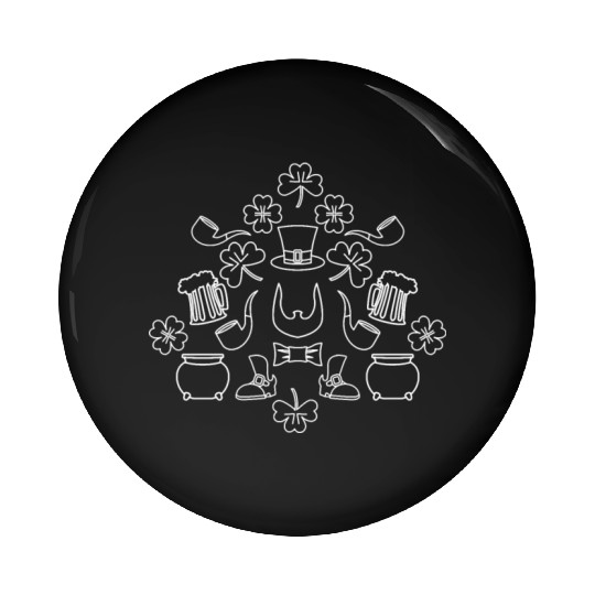 Patricks day Symbol set fo holiday in Ireland Pin Buttons