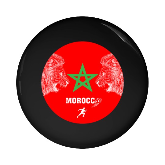 Morocco Soccer Lion Emblem Pin Buttons