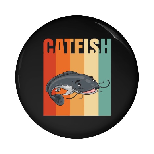 Retro Catfish Pin Buttons