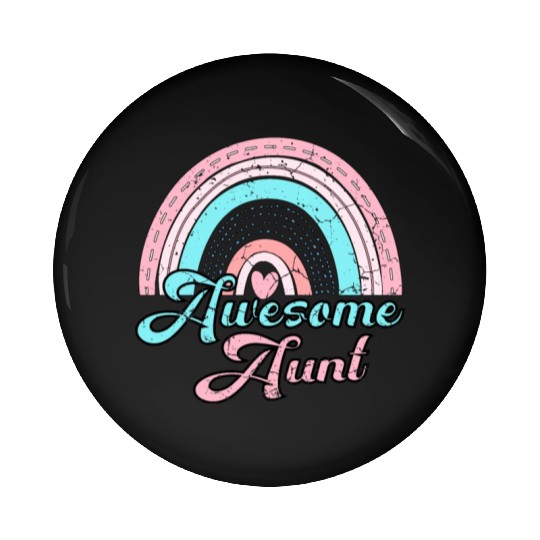 Awesome Aunt retro rainbow vintage Pin Buttons