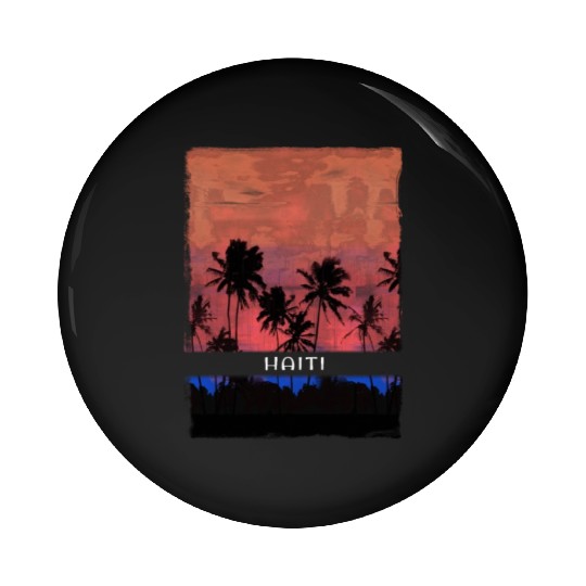 Haiti Caribbean Vacation Souvenir Palm Tree Beach Pin Buttons