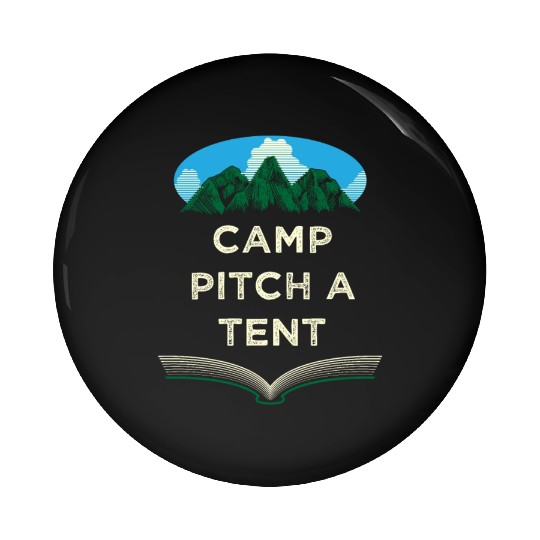 Camp Pitch a Tent Summer Camping Tropical Camper W Pin Buttons