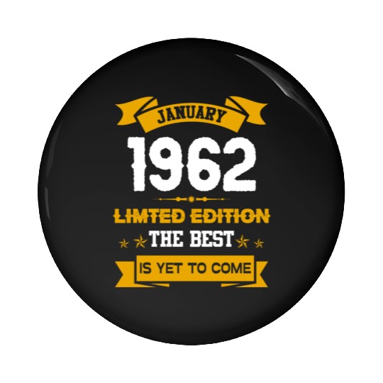 January 1962 Birthday Surprise Pin Buttons
