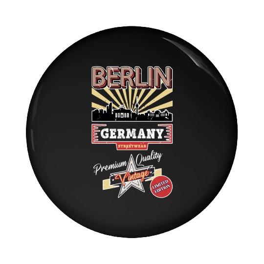 Berlin Germany German City Skyline Vintage Retro Pin Buttons