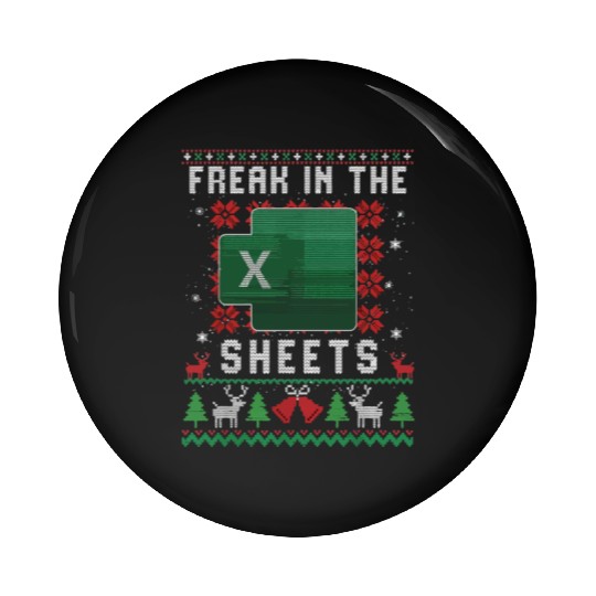 Freak In The Sheets Excel Ugly Christmas Sweater Pin Buttons