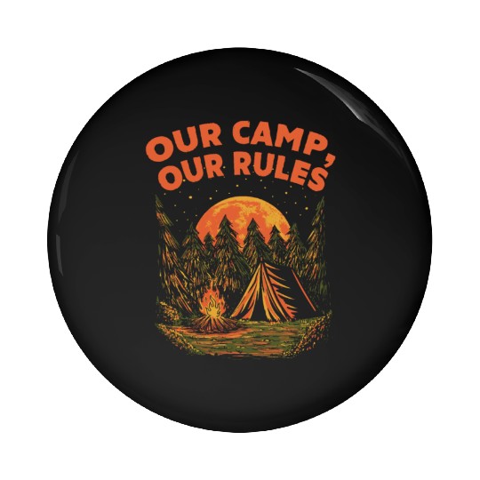 Our Camp Our Rules Summer Wildlife Tropical Outdoo Pin Buttons