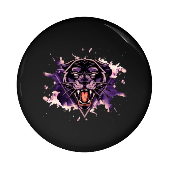 Panther Panter Purple Black Splash Predator Animal Pin Buttons