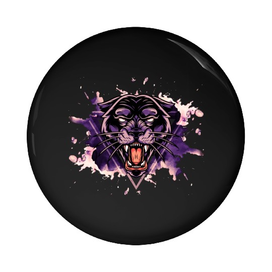 Panther Panter Purple Black Splash Predator Animal Pin Buttons