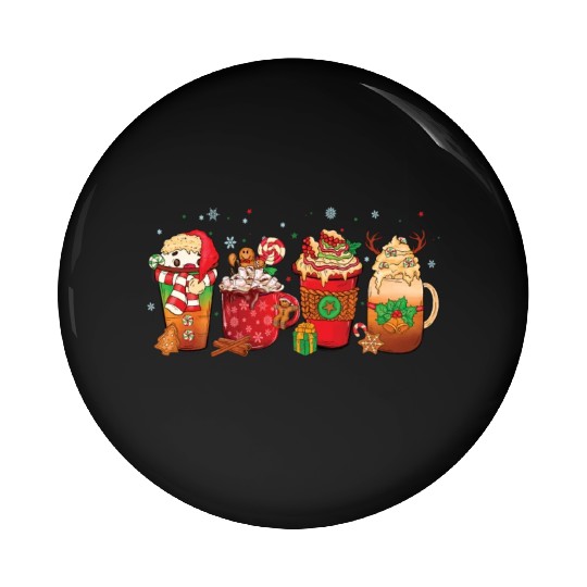 Hot Chocolate Cup Peppermint Mocha Pin Buttons