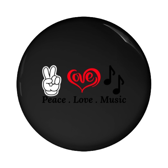 Peace ,Love , Music Pin Buttons