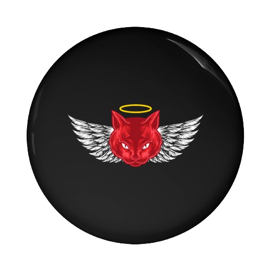 Angel and devil cat Pin Buttons
