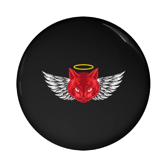 Angel and devil cat Pin Buttons