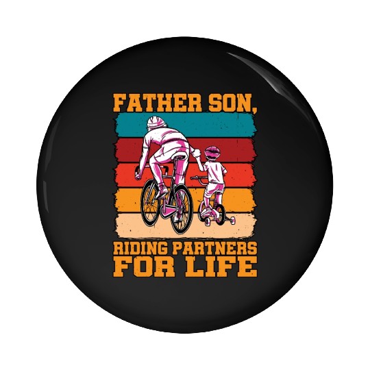 Father Son, Riding Partners For Life Pin Buttons