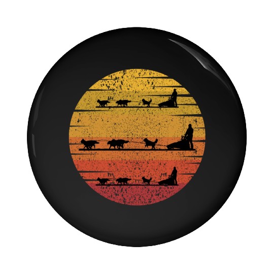 Husky Sledding Sled Dog Racing Alaskan Racers Pin Buttons