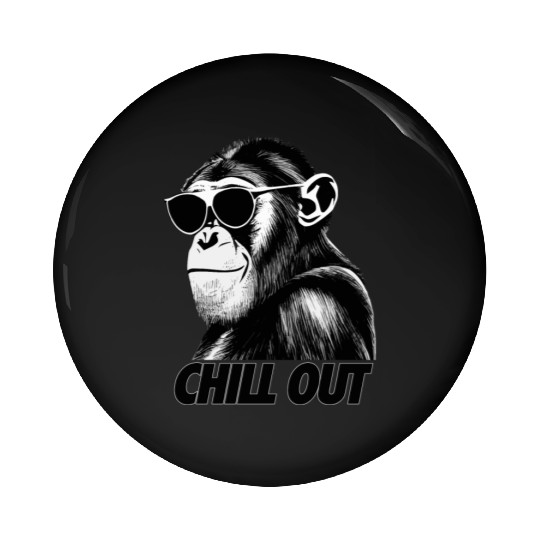 Chimpanzee chill out Pin Buttons