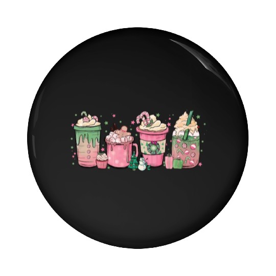 Hot Chocolate Cup Peppermint Mocha Pin Buttons