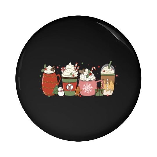 Hot Chocolate Cup Peppermint Mocha Pin Buttons