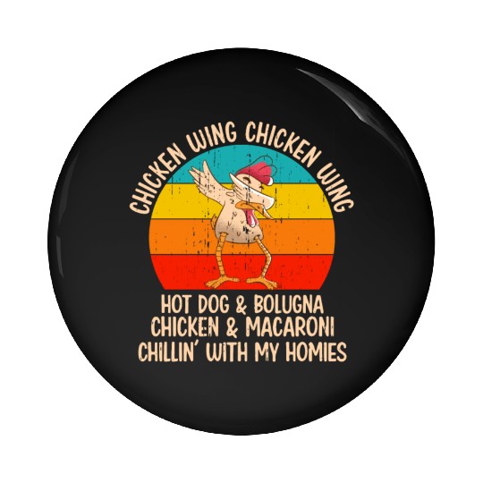 Chicken Wing Hot Dog Pin Buttons
