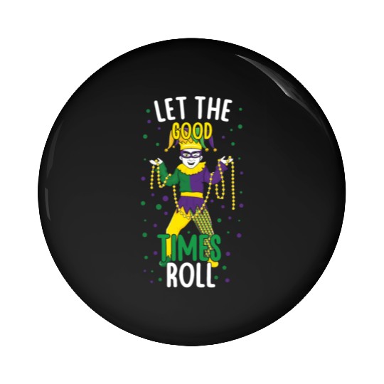 Jester Clown Festival Parade Beads Mardi Gras Pin Buttons