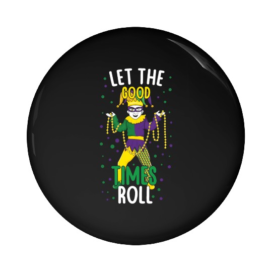 Jester Clown Festival Parade Beads Mardi Gras Pin Buttons