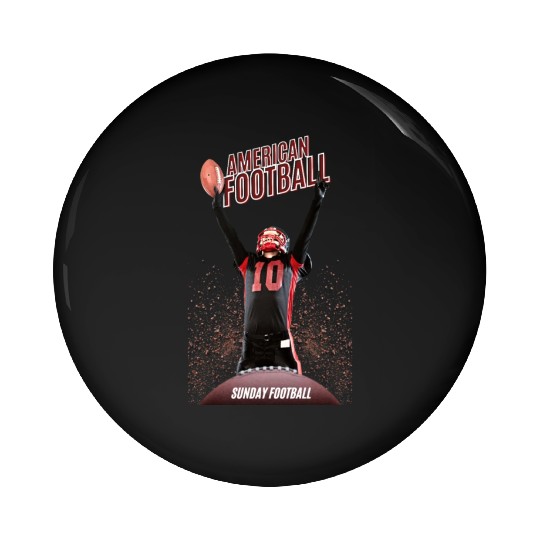 American Football Sunday Match Black and Red Svg Pin Buttons