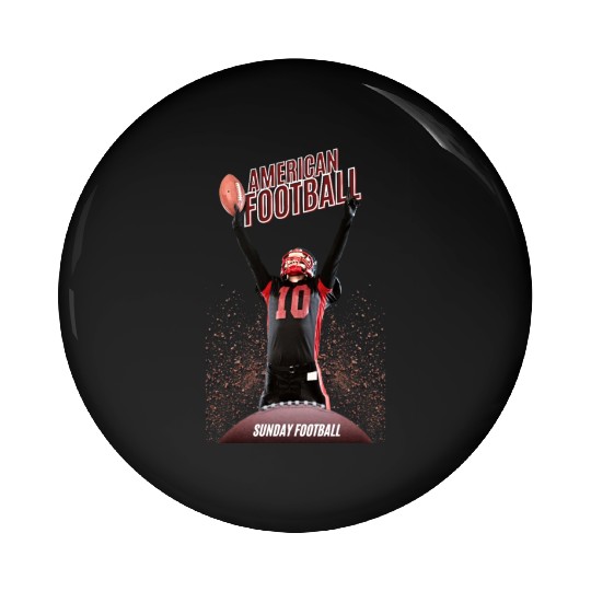 American Football Sunday Match Black and Red Svg Pin Buttons