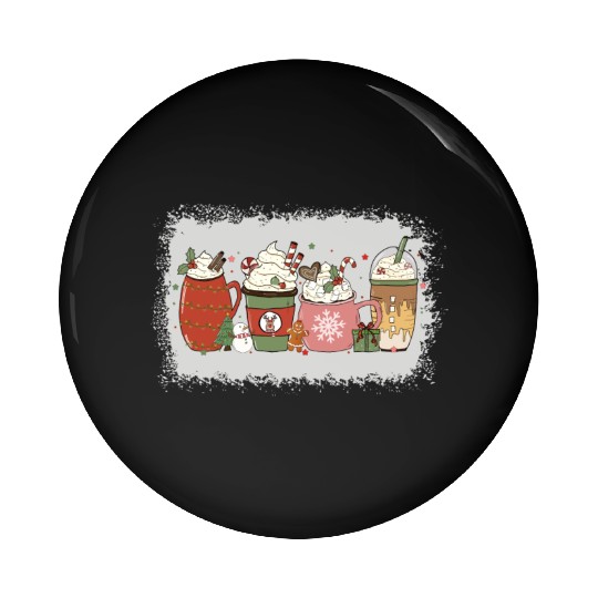Christmas Hot Chocolate Peppermint Mocha Pin Buttons