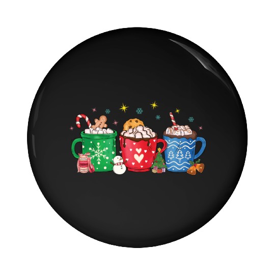 Christmas Hot Chocolate Cup Pin Buttons