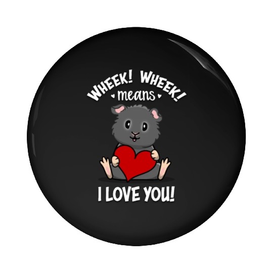 Black Guinea Pig Pin Buttons