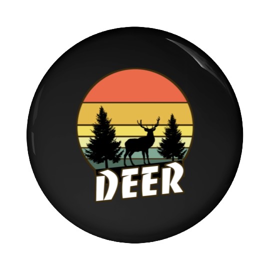 Deer funny sunset sunrise summer Gifts Pin Buttons