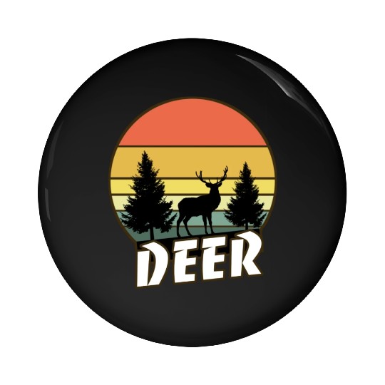Deer funny sunset sunrise summer Gifts Pin Buttons