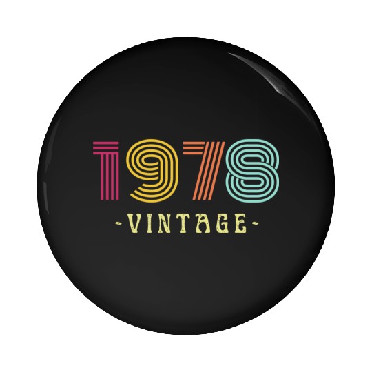 Neon Rainbow Retro Birthday Year Vintage 1978 Pin Buttons