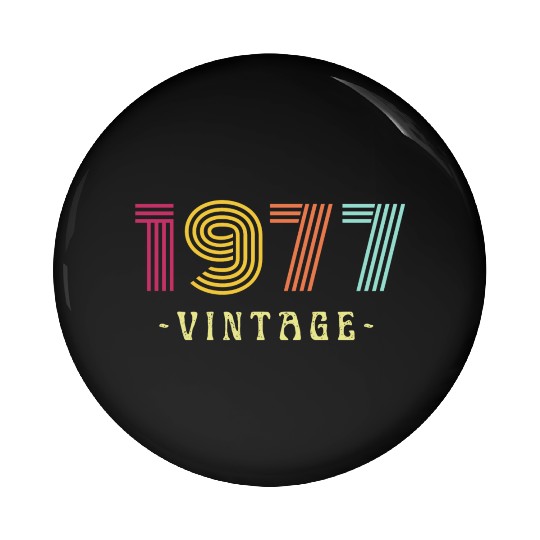 Neon Rainbow Retro Birthday Year Vintage 1977 Pin Buttons