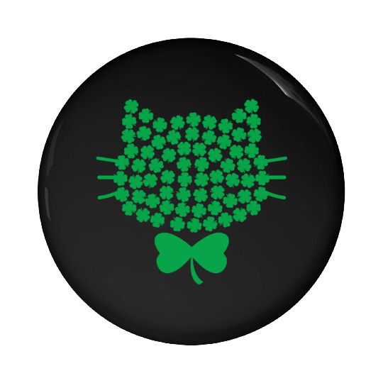 Cats Green Clovers St. Patrick's Day women men kid Pin Buttons