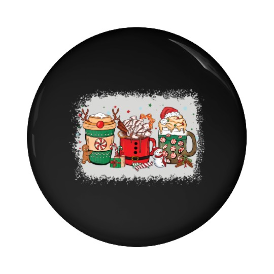 Christmas Hot Chocolate Cup Pin Buttons