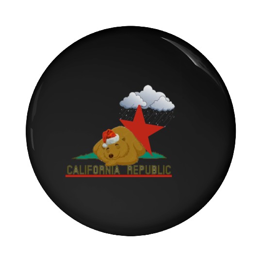 California bear in winter Pin Buttons