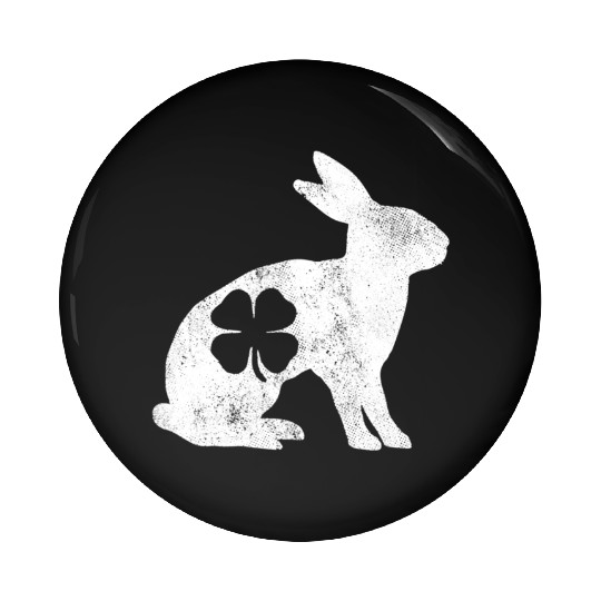 St Patrick's Day Rabbit Bunny Irish Green Shamrock Pin Buttons