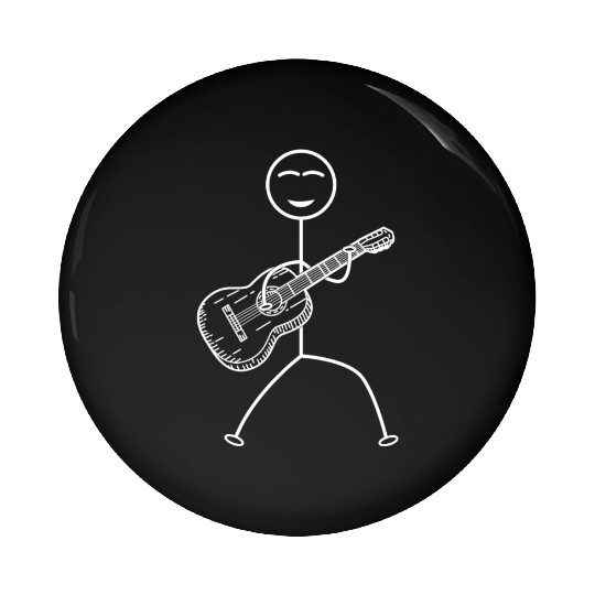 Guitar Player Stick Figure Funny Stick Figure Guit Pin Buttons
