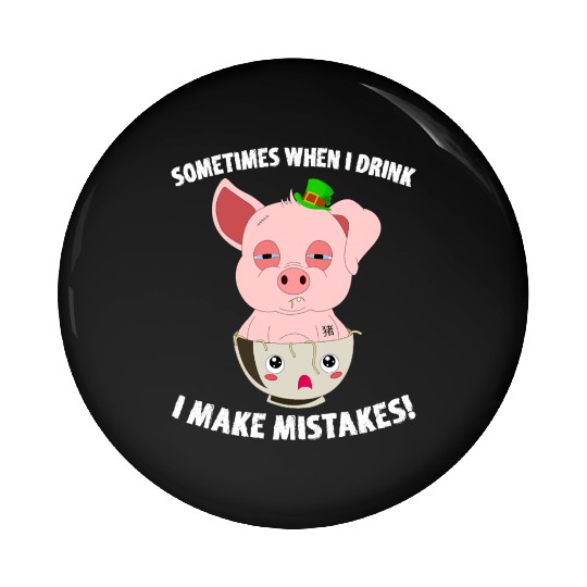 St Patricks Day Pig Piggy Kawaii Ramen Bowl Pin Buttons