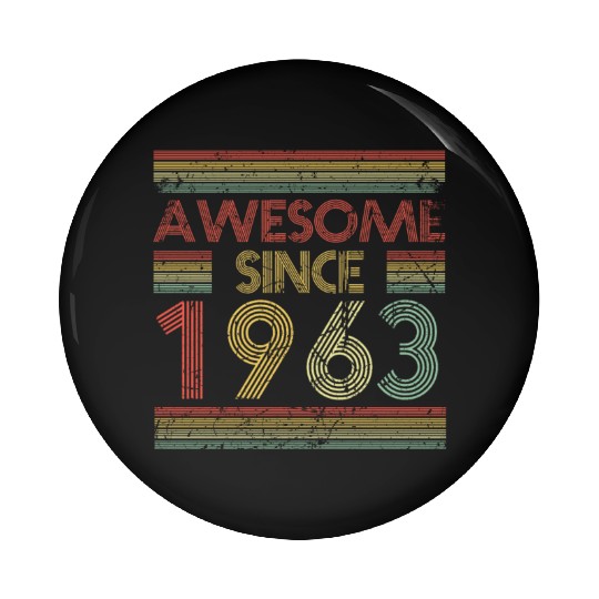 60 Years Vintage 1963 Retro 60th Birthday Pin Buttons